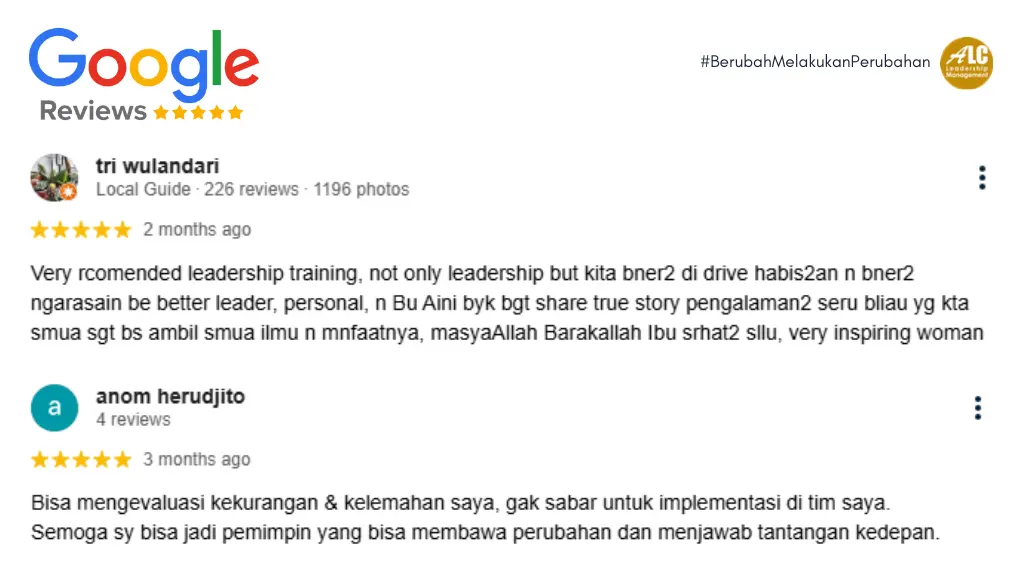 Google Review training ALC Leadership Management 1