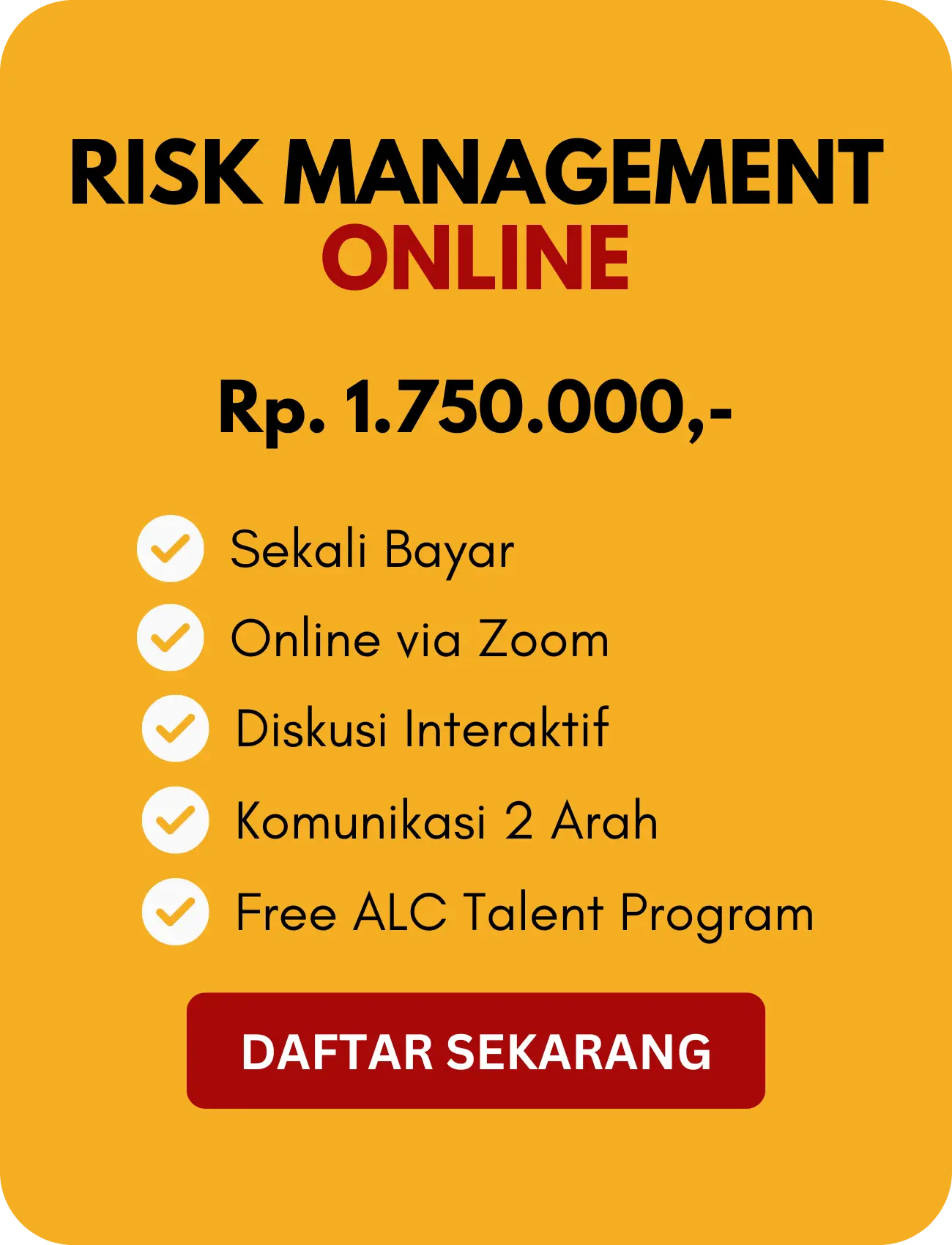 Investasi Risk Management ALC Leadership Management
