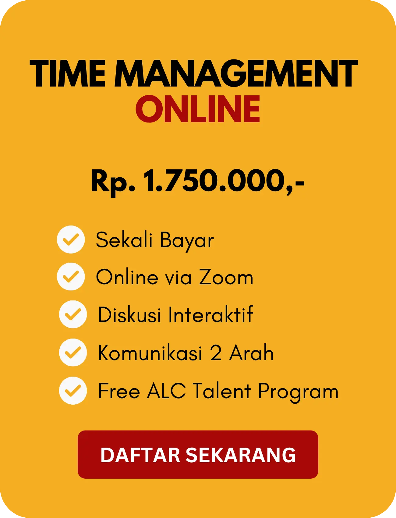 Investasi Time Management ALC